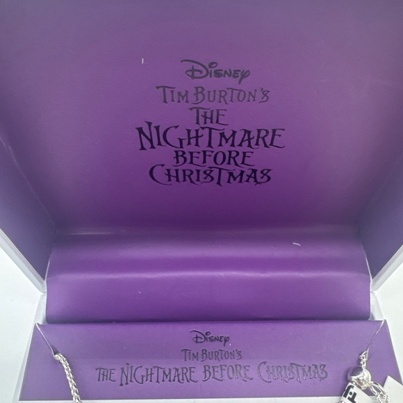DISNEY Nightmare Before Christmas Silver Black Charm Necklace - Picture 2 of 4